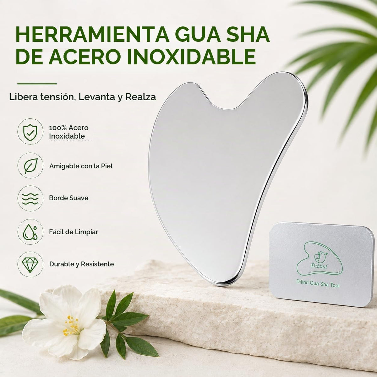 Stainless Steel Gua Sha Facial Tool – view 3