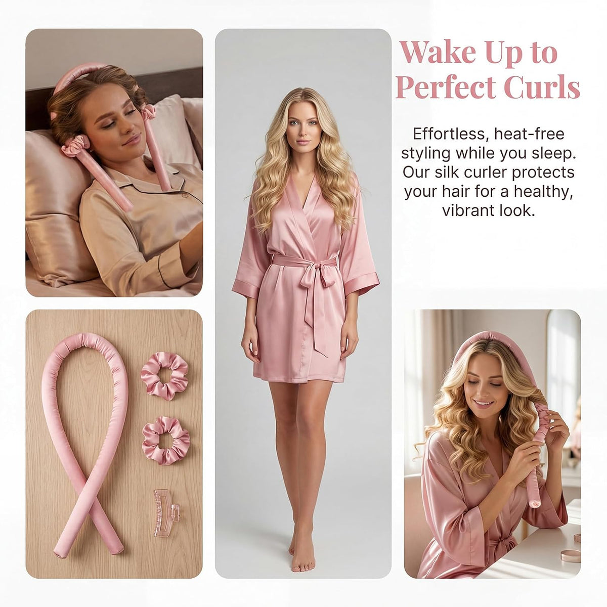 Satin Heatless Curling Ribbon Kit