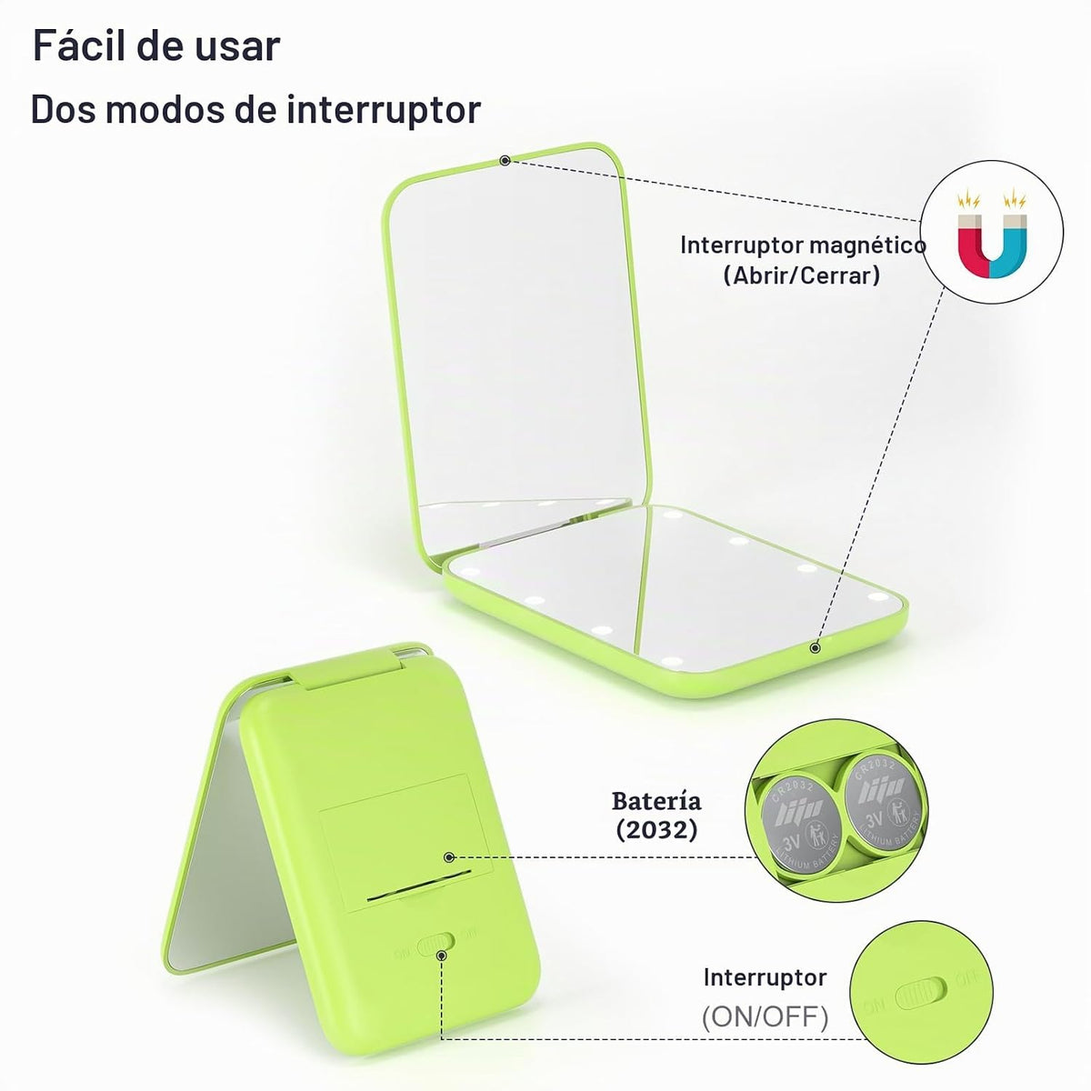 Portable Mini Makeup Mirror with LED Light – view 8