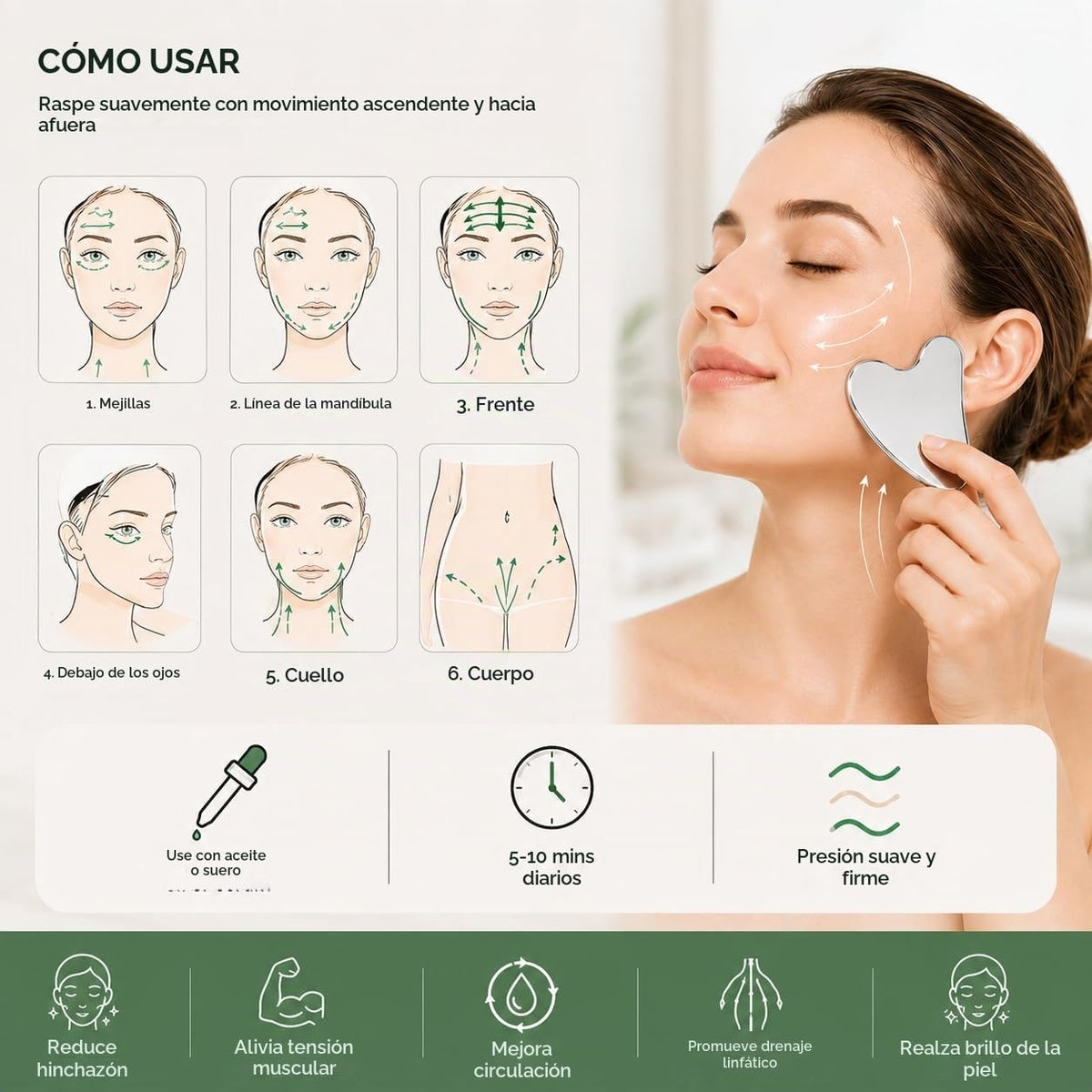 Stainless Steel Gua Sha Facial Tool – view 2