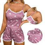 The Amalfi Lace Lounge Set - Delicate Sleepwear and Camisole - Timeless Apparel - Donna Cuore Italia.