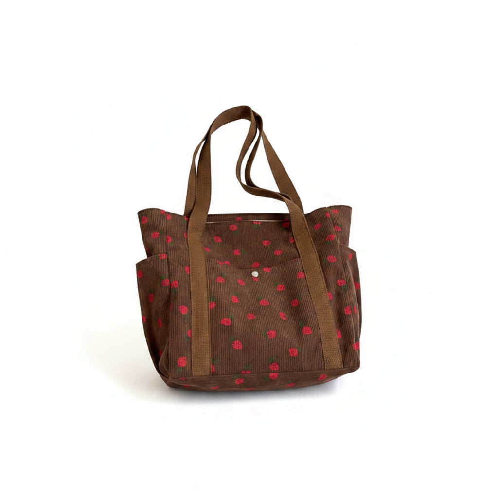 The Positano Underarm Bag - Textured Corduroy Shoulder Bag - Jewelry & Leather - Donna Cuore Italia.