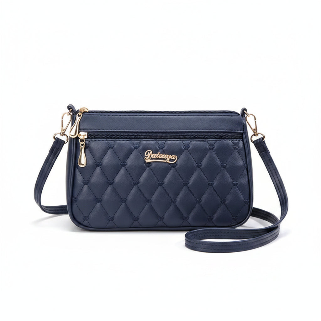 The Siena Quilted Crossbody - Compact Embroidered Bag - Leather Goods - Donna Cuore Italia.