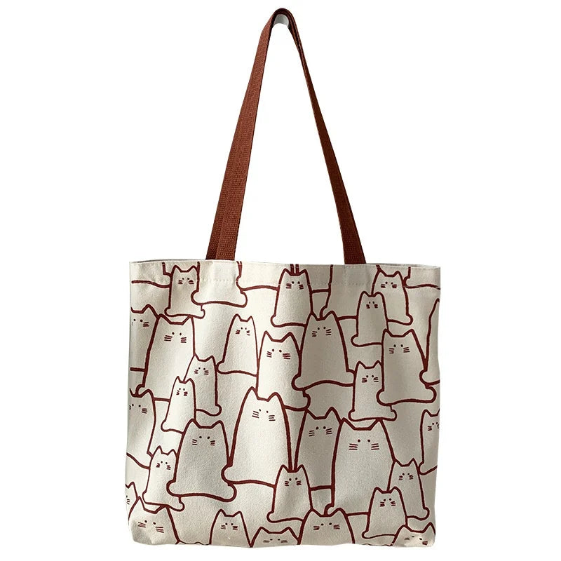 The Gatto Illustration Tote - Minimalist Canvas Bag - Jewelry & Leather - Donna Cuore Italia.