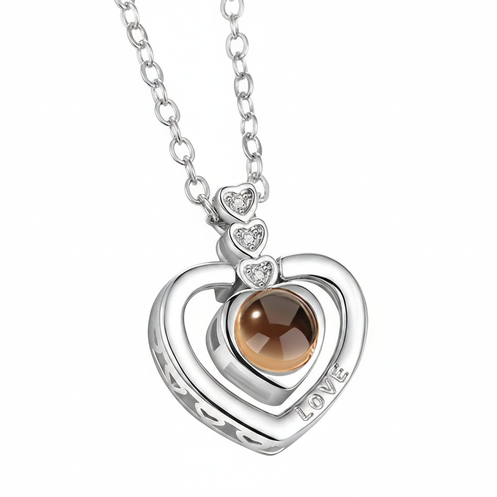 Silver Radiance Heart - Romantic Projection Necklace - Jewelry - Donna Cuore Italia