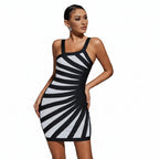 Luxury Bandage Dress, Monochrome Mini Dress, Sculptural Silhouette, Asymmetrical Cocktail Dress, Quiet Luxury Fashion, Evening Wear, Donna Cuore Italia.